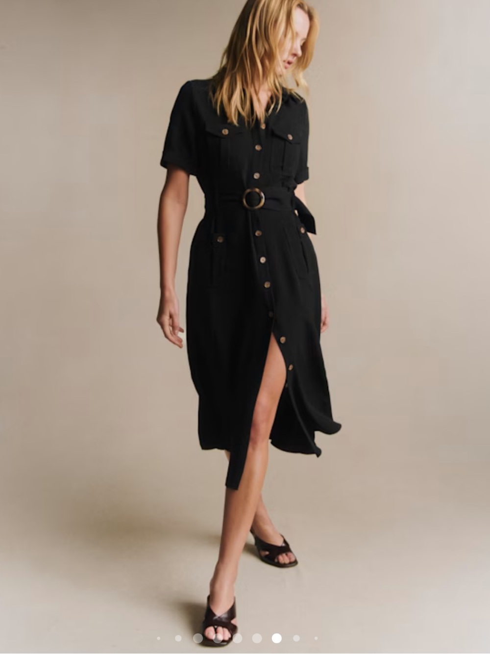 SEZANE Raquel dress midi black size 8